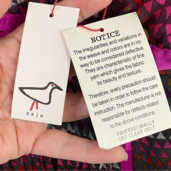 Saja 100% Silk Sleeveless Pink Brown Dress Size 8 - Picture 6 of 12